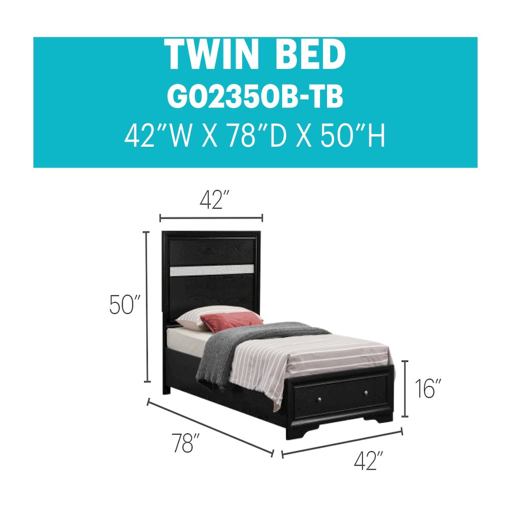 Glory Furniture Madrid Twin Bed in  Color. Picture 7