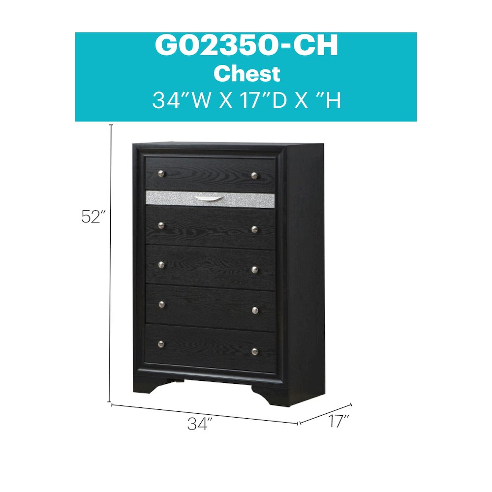 Glory Furniture Madrid Chest in Black Color. Picture 7