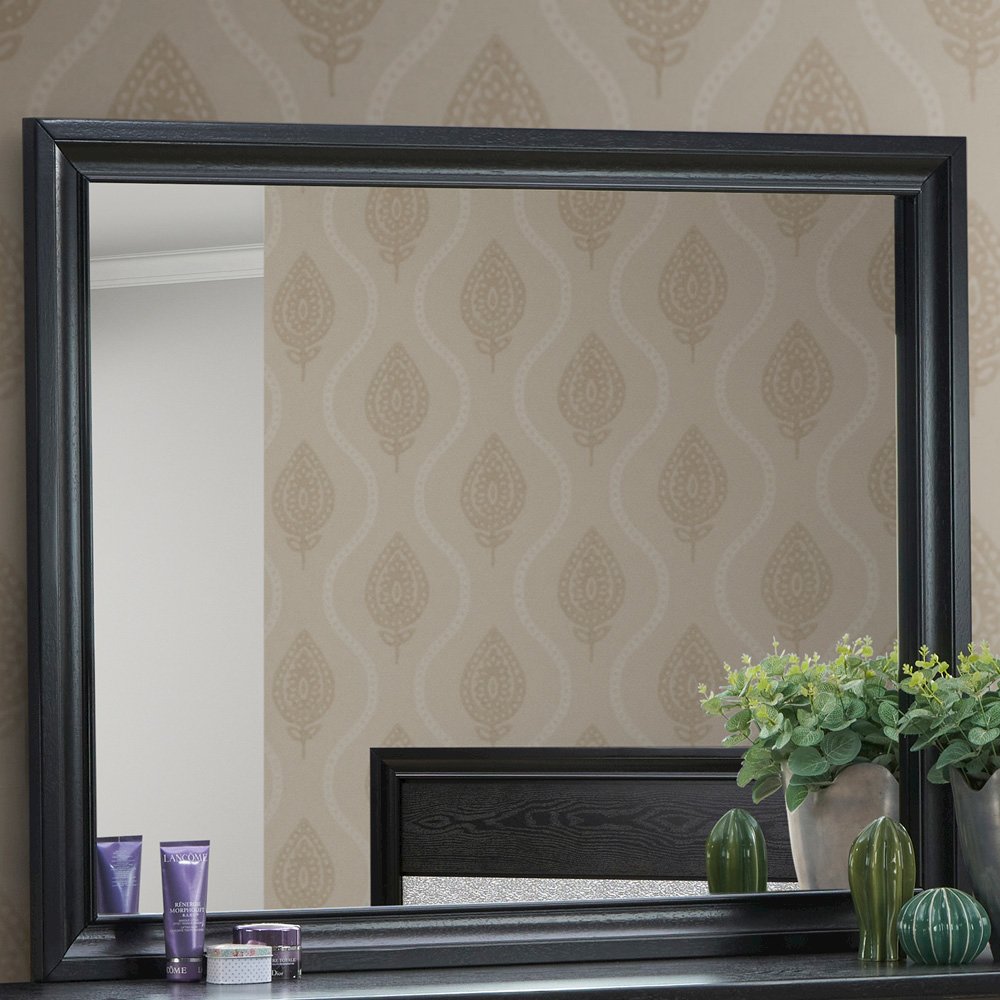 Glory Furniture Madrid Mirror in Black Color. Picture 2