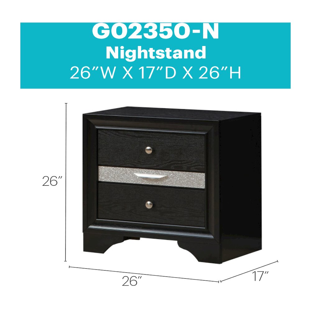 Glory Furniture Madrid Nightstand in Black Color. Picture 7
