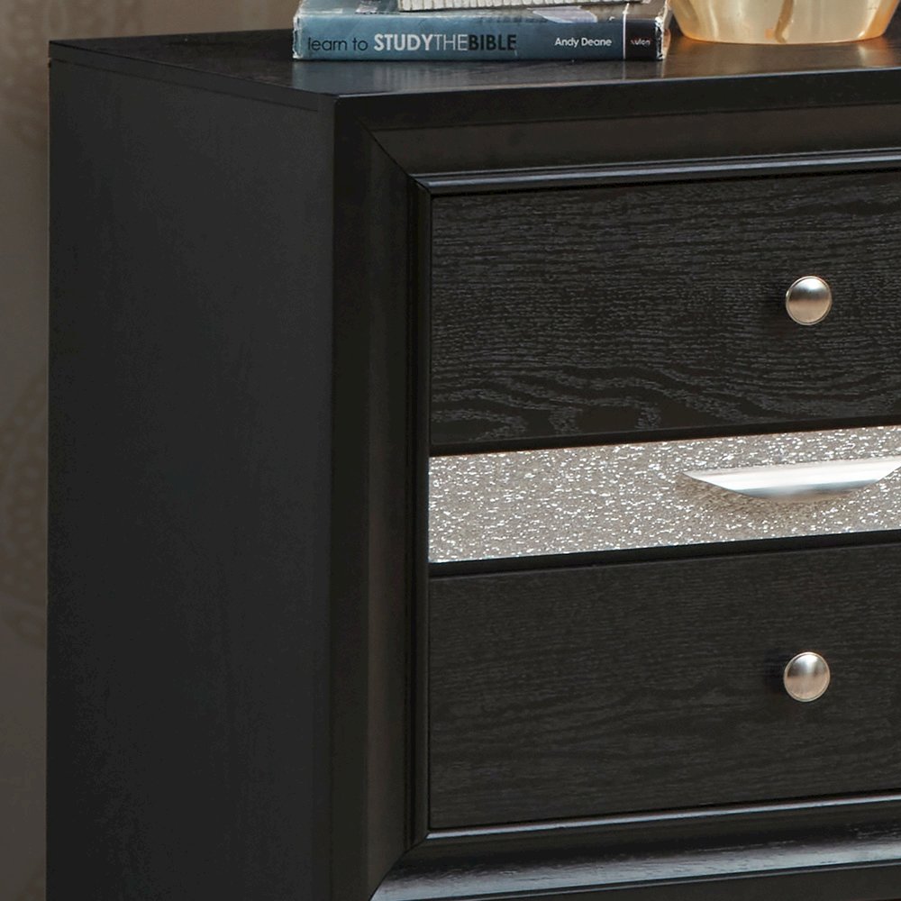 Glory Furniture Madrid Nightstand in Black Color. Picture 6
