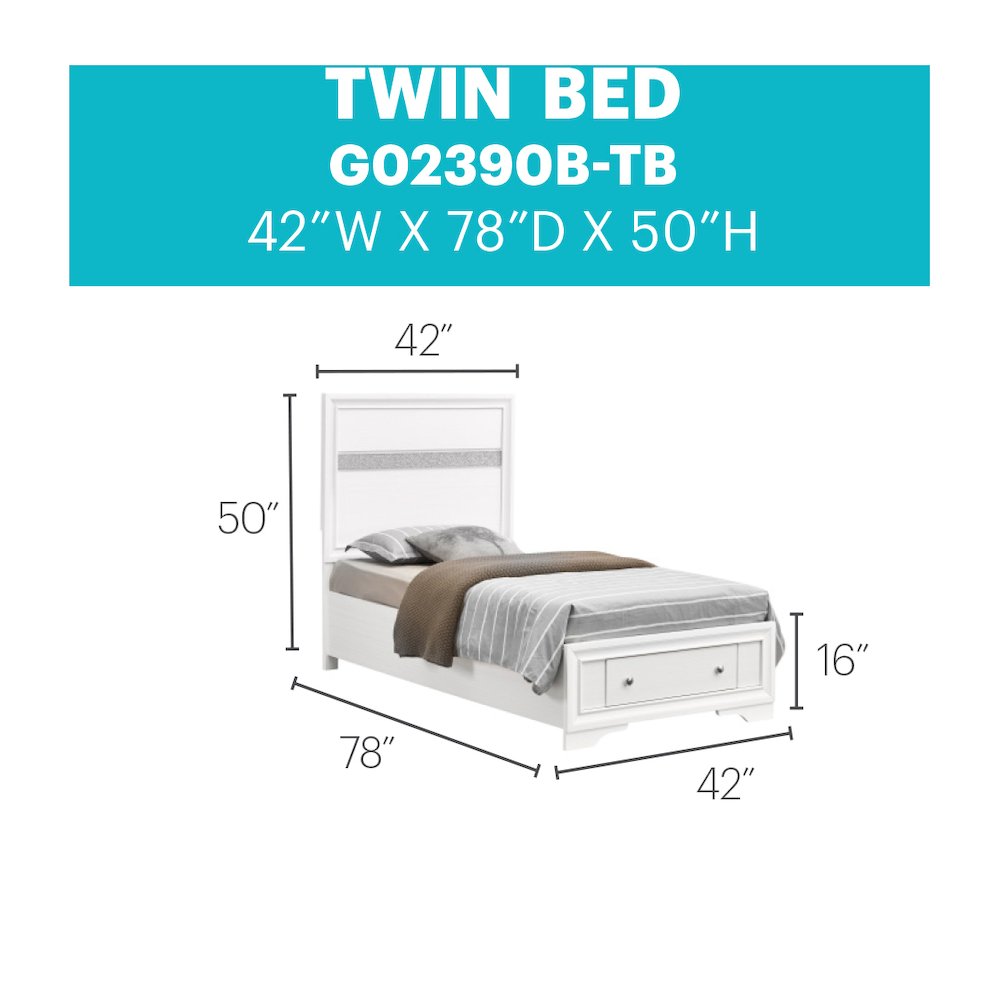 Glory Furniture Madrid Twin Bed in  Color. Picture 7