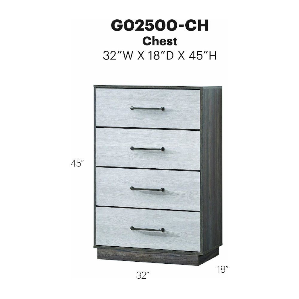 Glory Furniture Aberdeen Chest, Gray/Oak. Picture 7