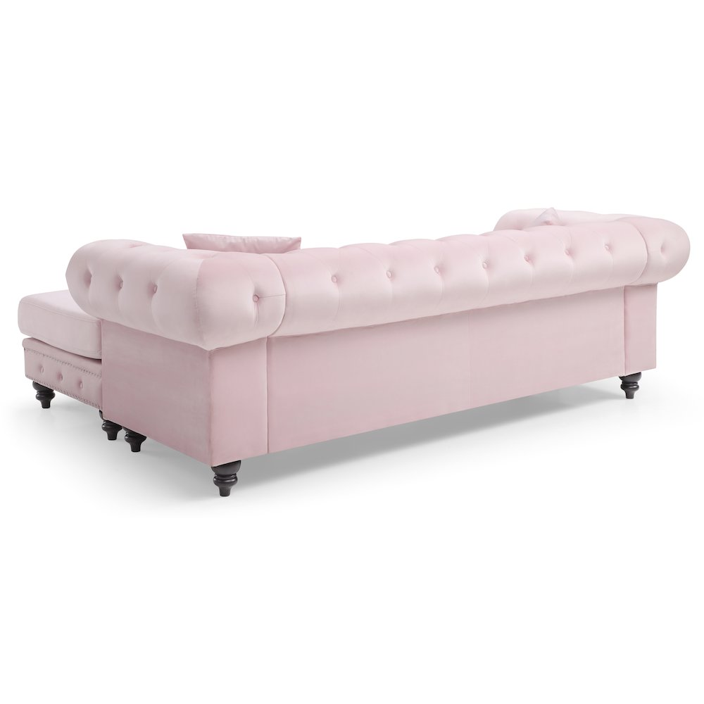 Glory Furniture Nola Sofa Chaise in Pink Color. Picture 4