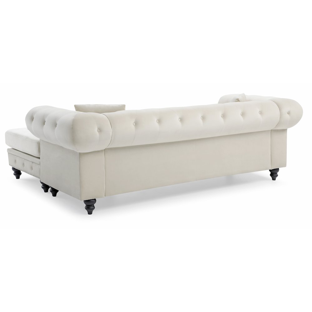 Glory Furniture Nola Sofa Chaise in Ivory Color. Picture 4
