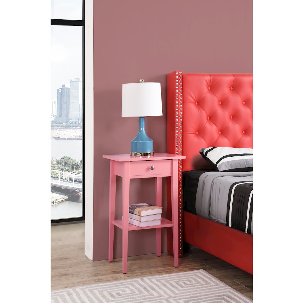 Glory Furniture Dalton Nightstand in Pink Color. Picture 7