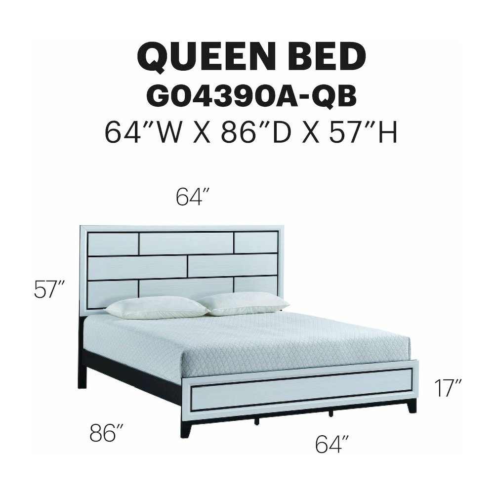 Contemporary Glasgow Queen Bed ( 2 Boxes) , White. Picture 11