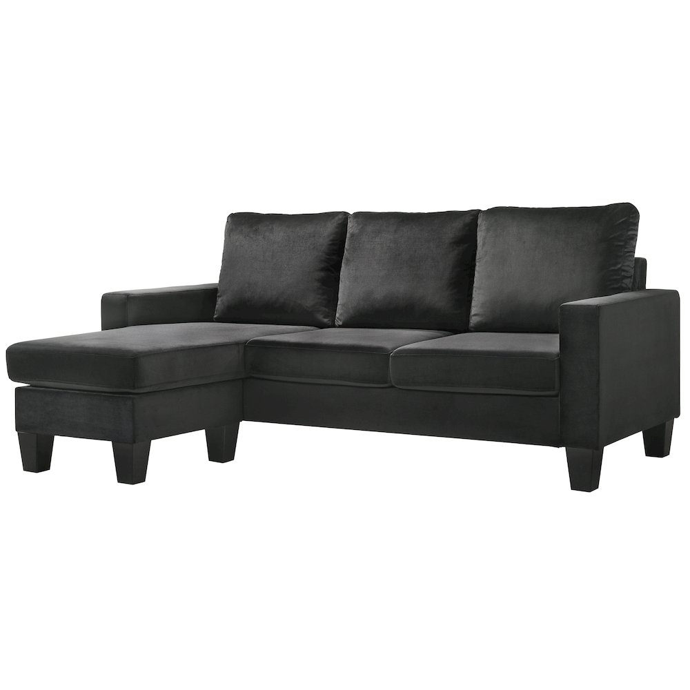 Glory Furniture Jessica Sofa Chaise in Black Color. Picture 1