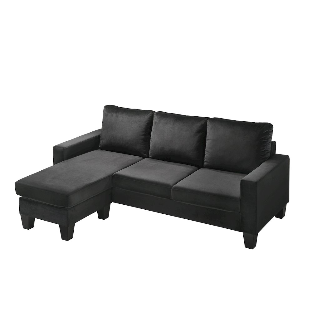 Glory Furniture Jessica Sofa Chaise in Black Color. Picture 3