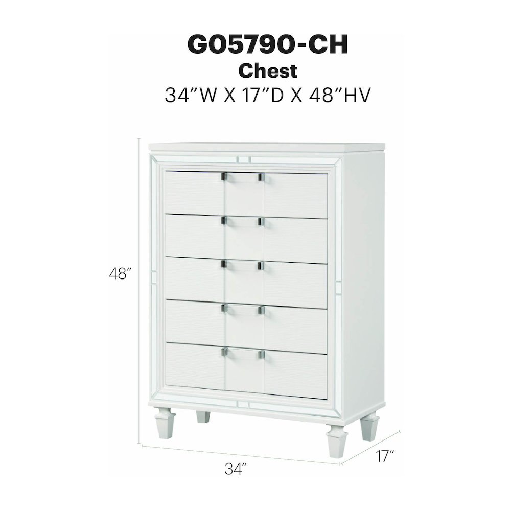 Glory Furniture Genoa Chest, Sparkling White. Picture 11