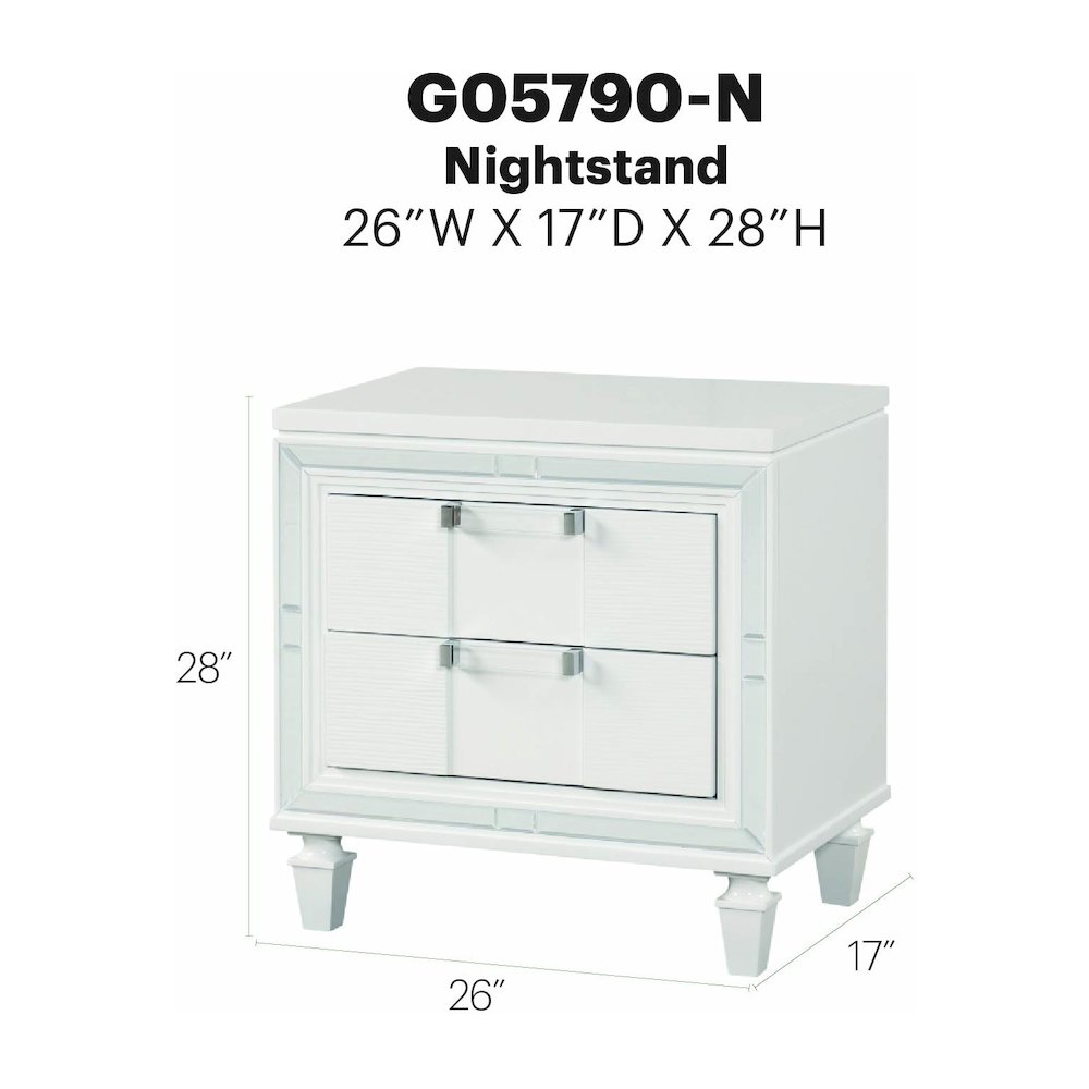 Glory Furniture Genoa Nightstand, Sparkling White. Picture 11