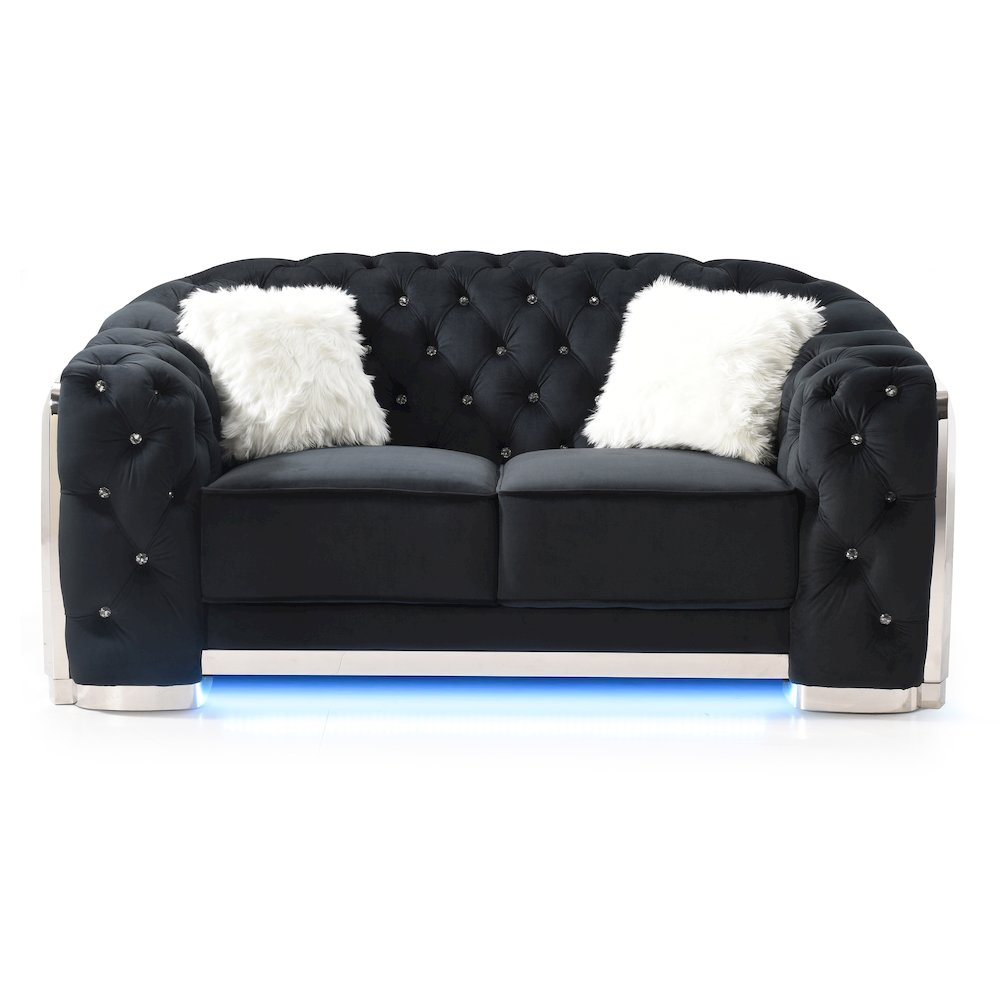Glory Furniture Sapphire Loveseat in Black Color. Picture 2