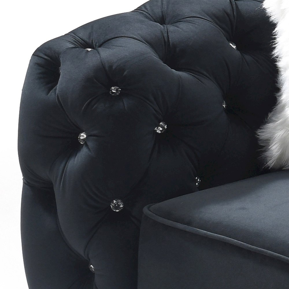 Glory Furniture Sapphire Loveseat in Black Color. Picture 6