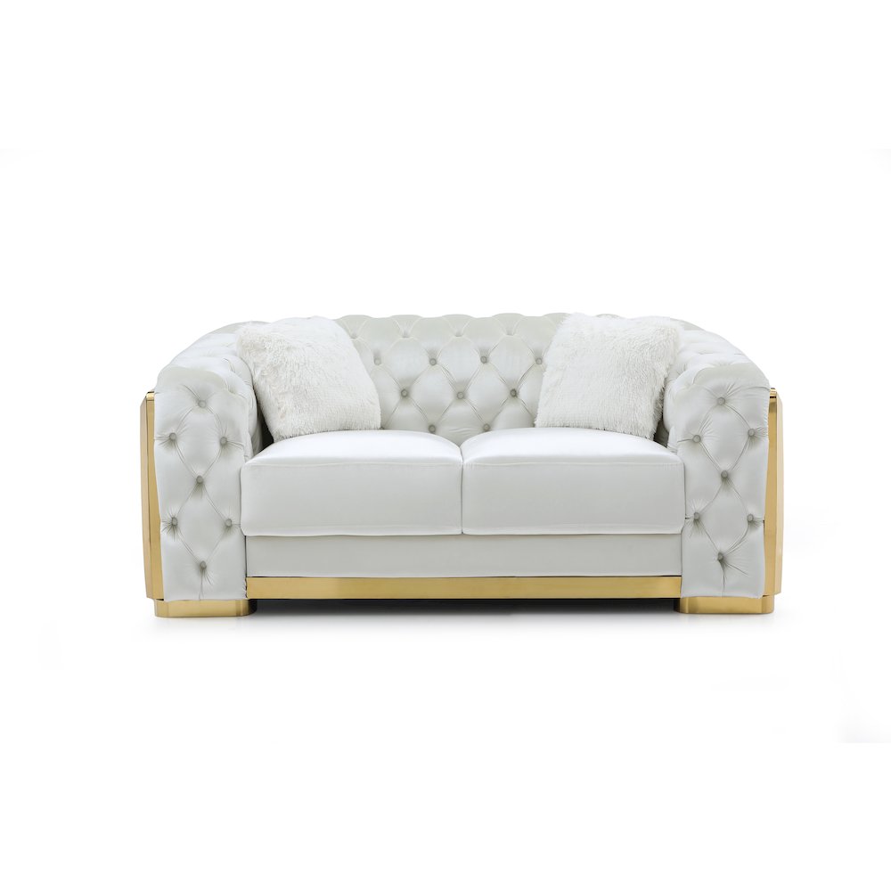 Glory Furniture Lexi Loveseat in Ivory Color. Picture 2