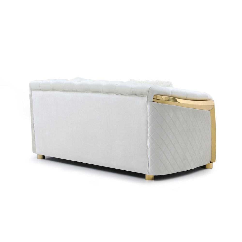 Glory Furniture Lexi Loveseat in Ivory Color. Picture 4
