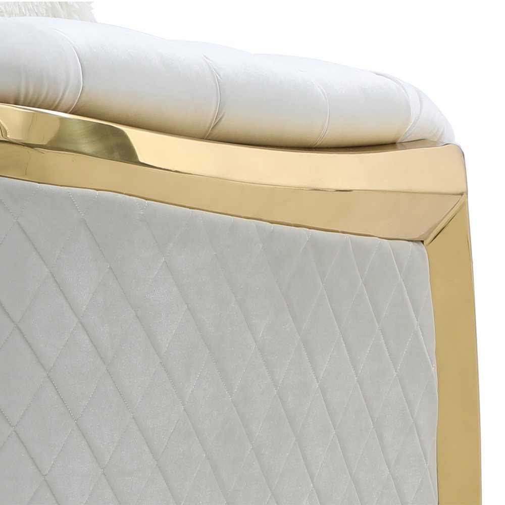Glory Furniture Lexi Loveseat in Ivory Color. Picture 6