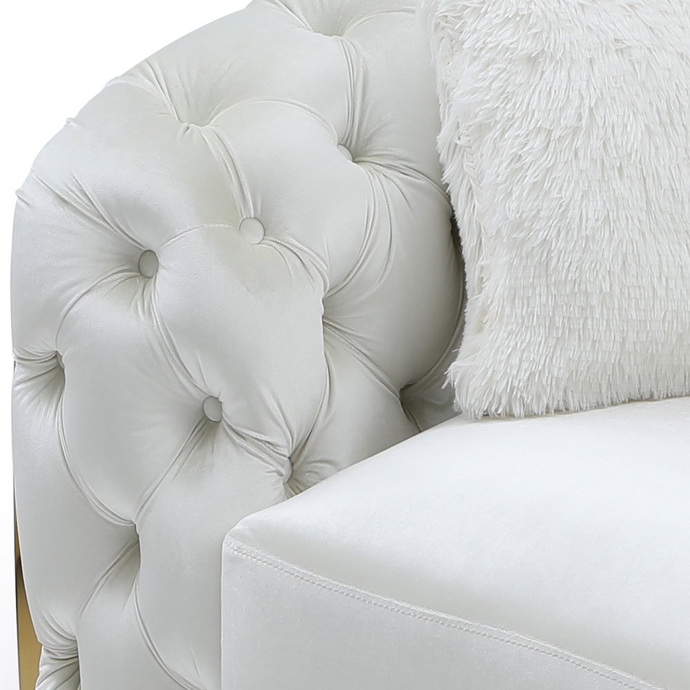 Glory Furniture Lexi Loveseat in Ivory Color. Picture 7