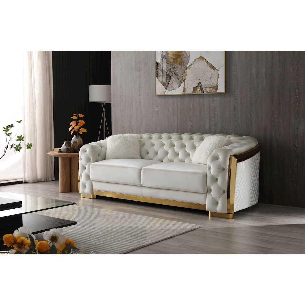 Glory Furniture Lexi Sofa in Ivory Color. Picture 9