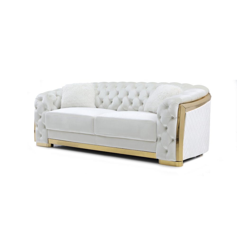 Glory Furniture Lexi Sofa in Ivory Color. Picture 2