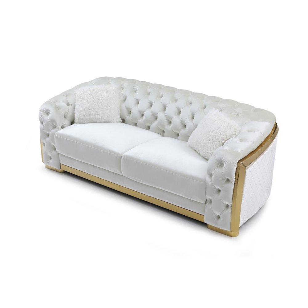 Glory Furniture Lexi Sofa in Ivory Color. Picture 3