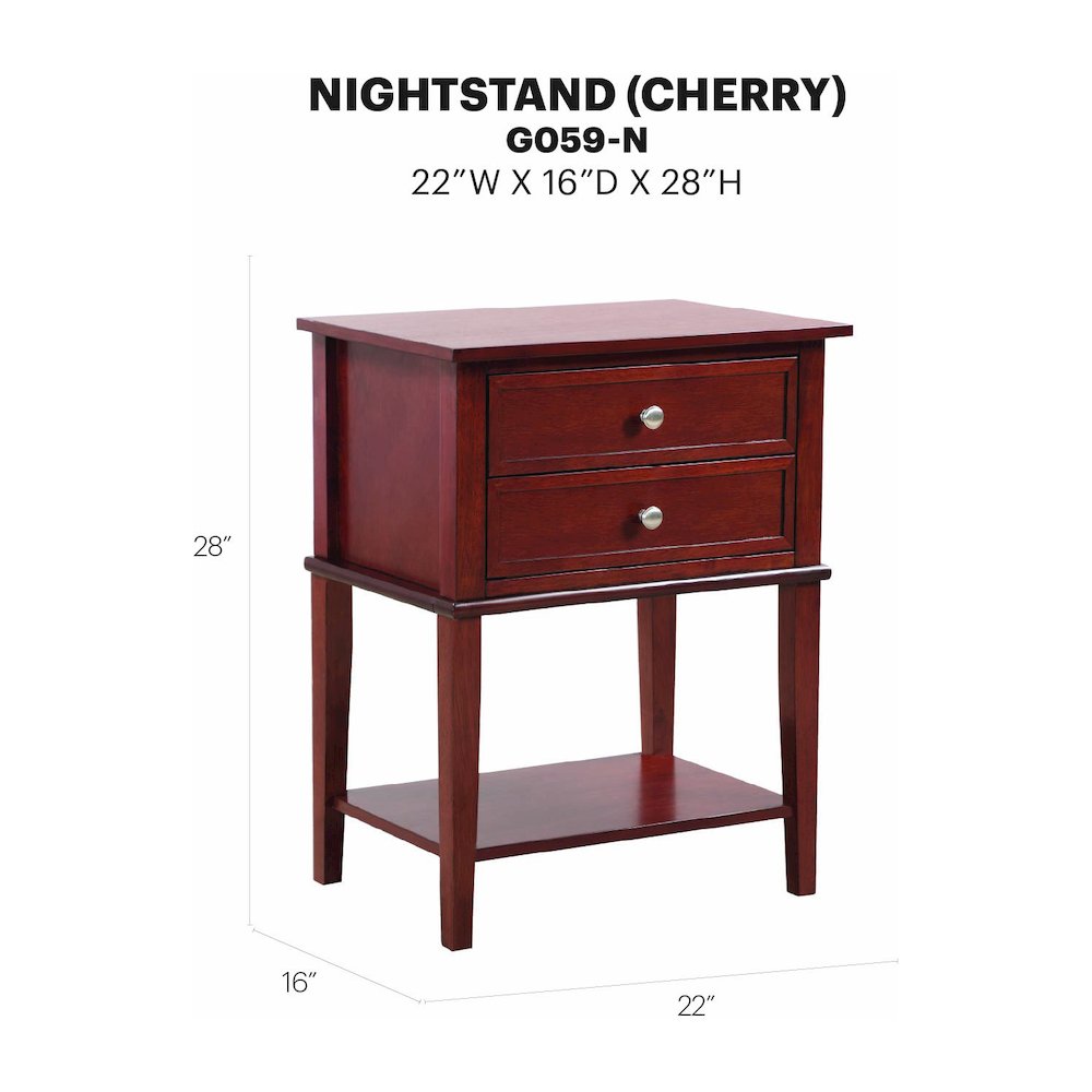Glory Furniture Newton Nightstand in Cherry Color. Picture 8