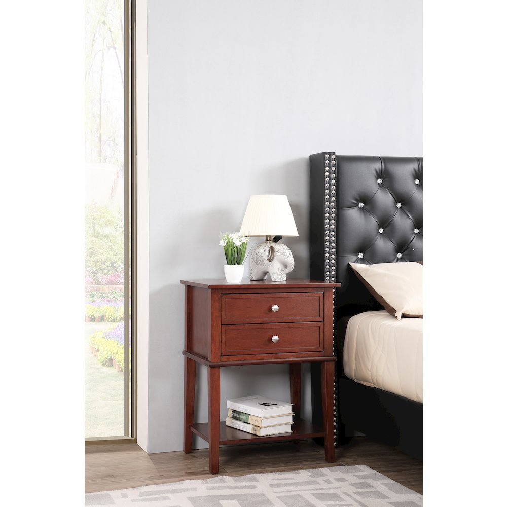 Glory Furniture Newton Nightstand in Cherry Color. Picture 7