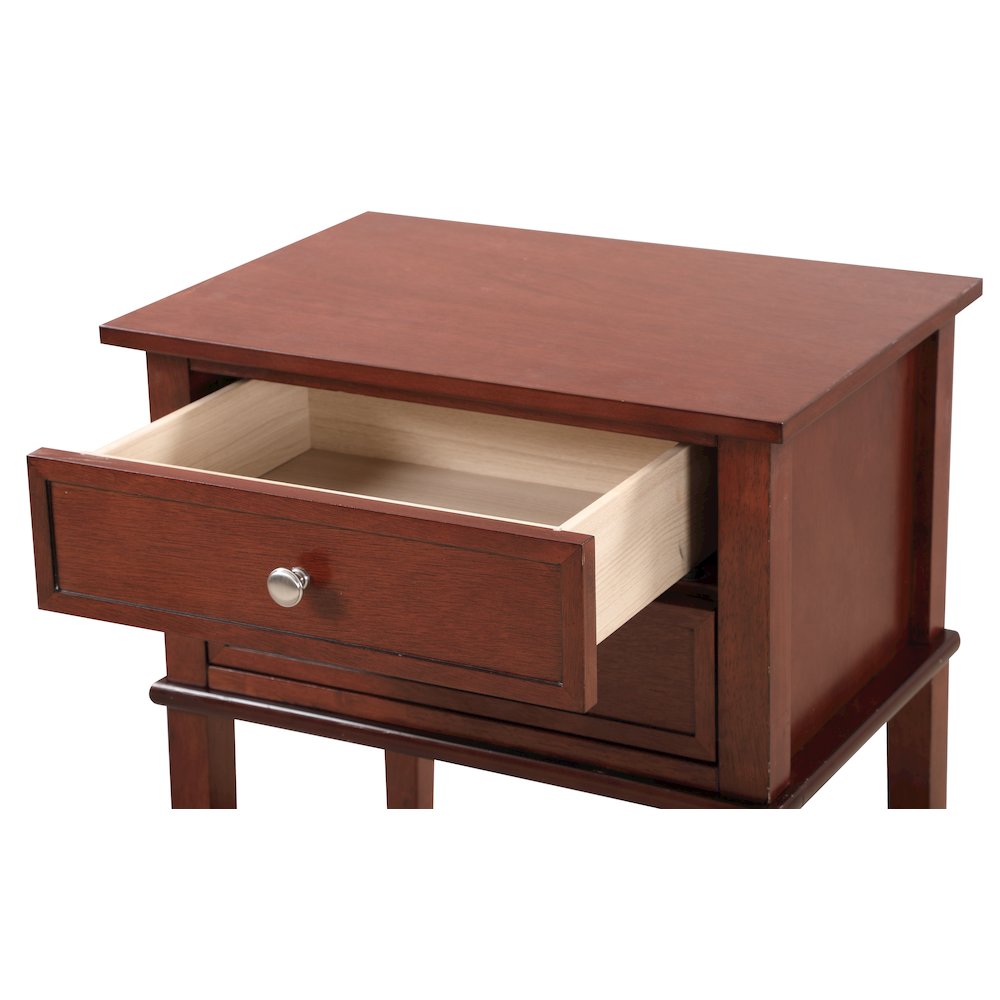 Glory Furniture Newton Nightstand in Cherry Color. Picture 3