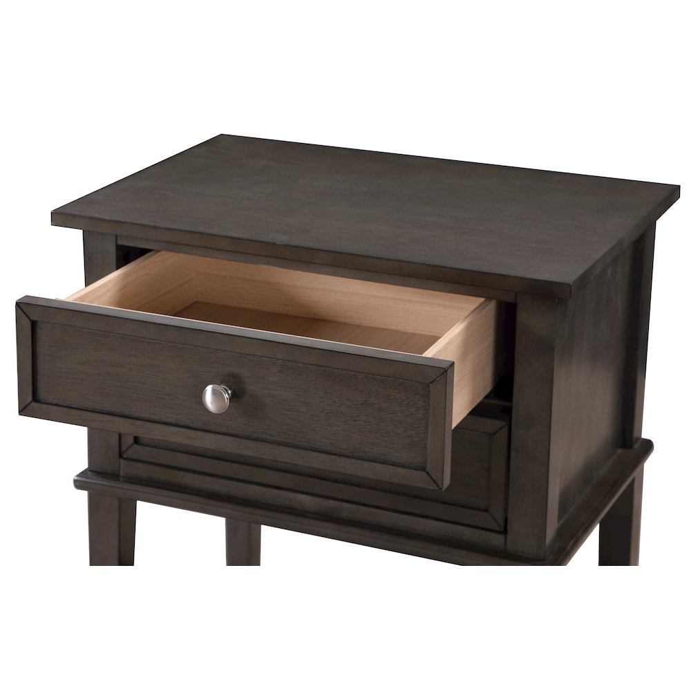Glory Furniture Newton Nightstand in Gray Color. Picture 3