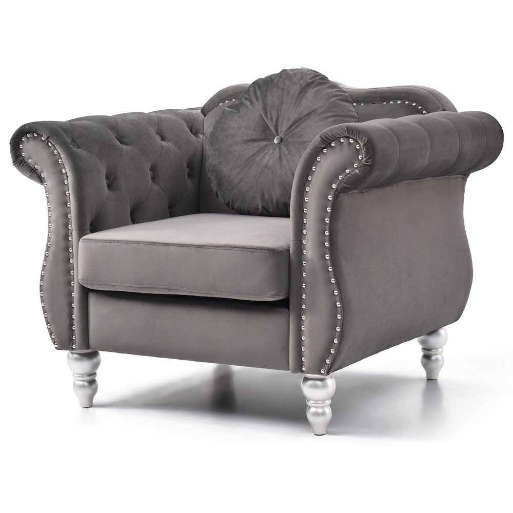 Glory Furniture Hollywood Accent Chair in Dark Gray Color. Picture 1
