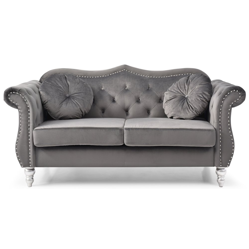 Glory Furniture Hollywood Loveseat in Dark Gray Color. Picture 2