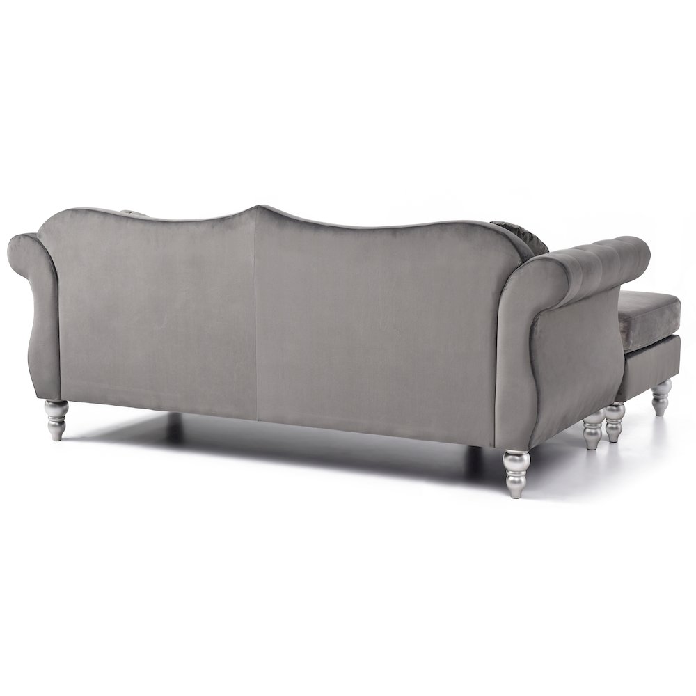 Glory Furniture Hollywood Sofa Chaise in Dark Gray Color. Picture 4