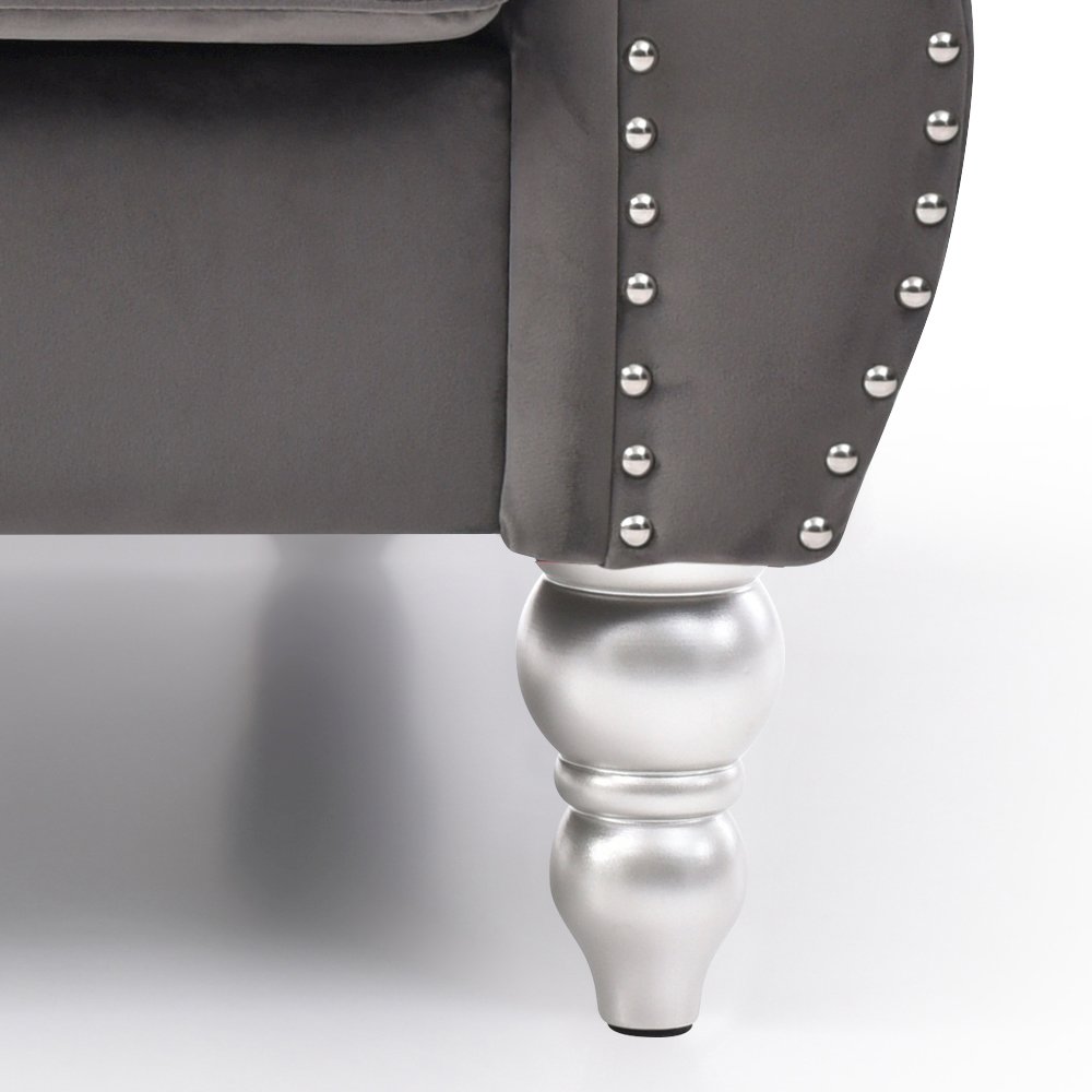 Glory Furniture Hollywood Sofa Chaise in Dark Gray Color. Picture 5