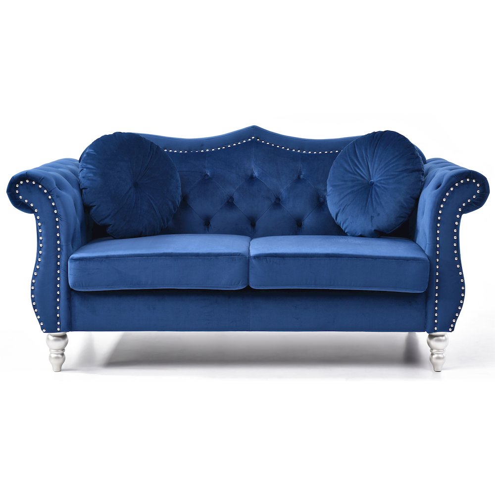 Glory Furniture Hollywood Loveseat in Navy Blue Color. Picture 2