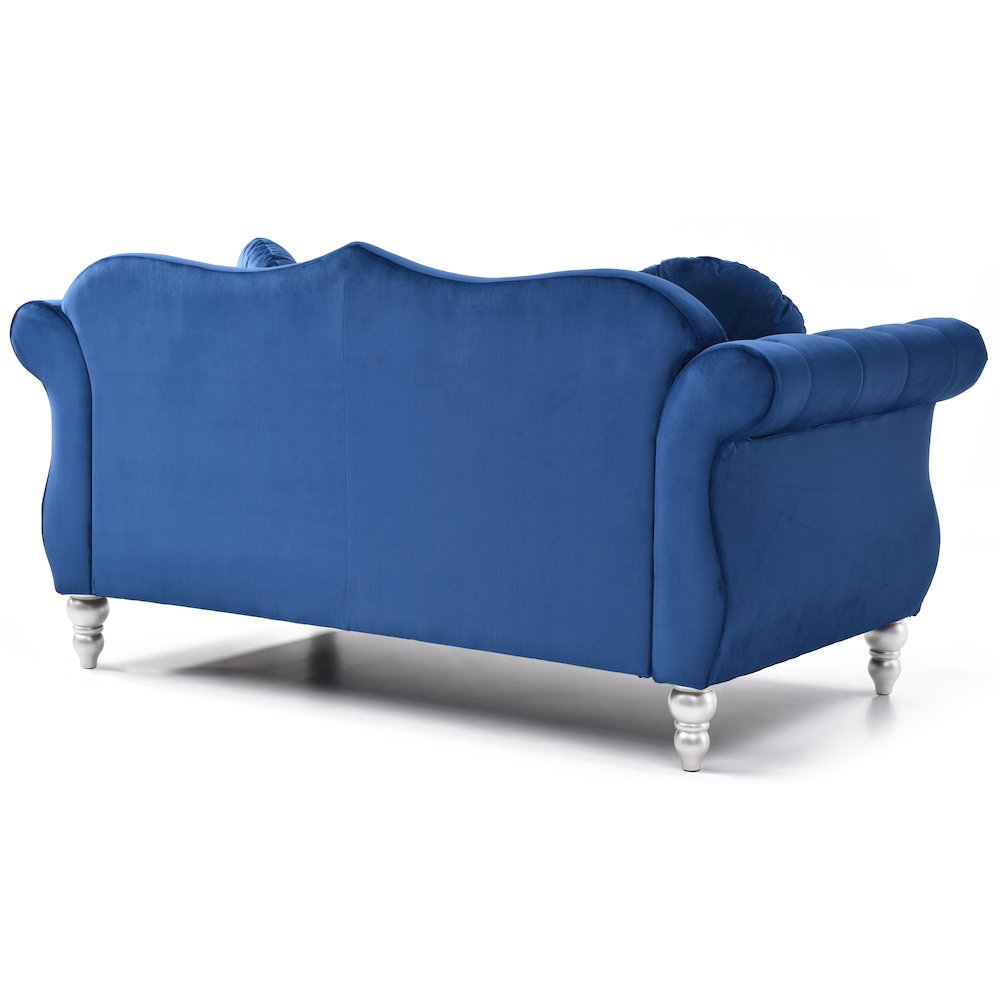 Glory Furniture Hollywood Loveseat in Navy Blue Color. Picture 4