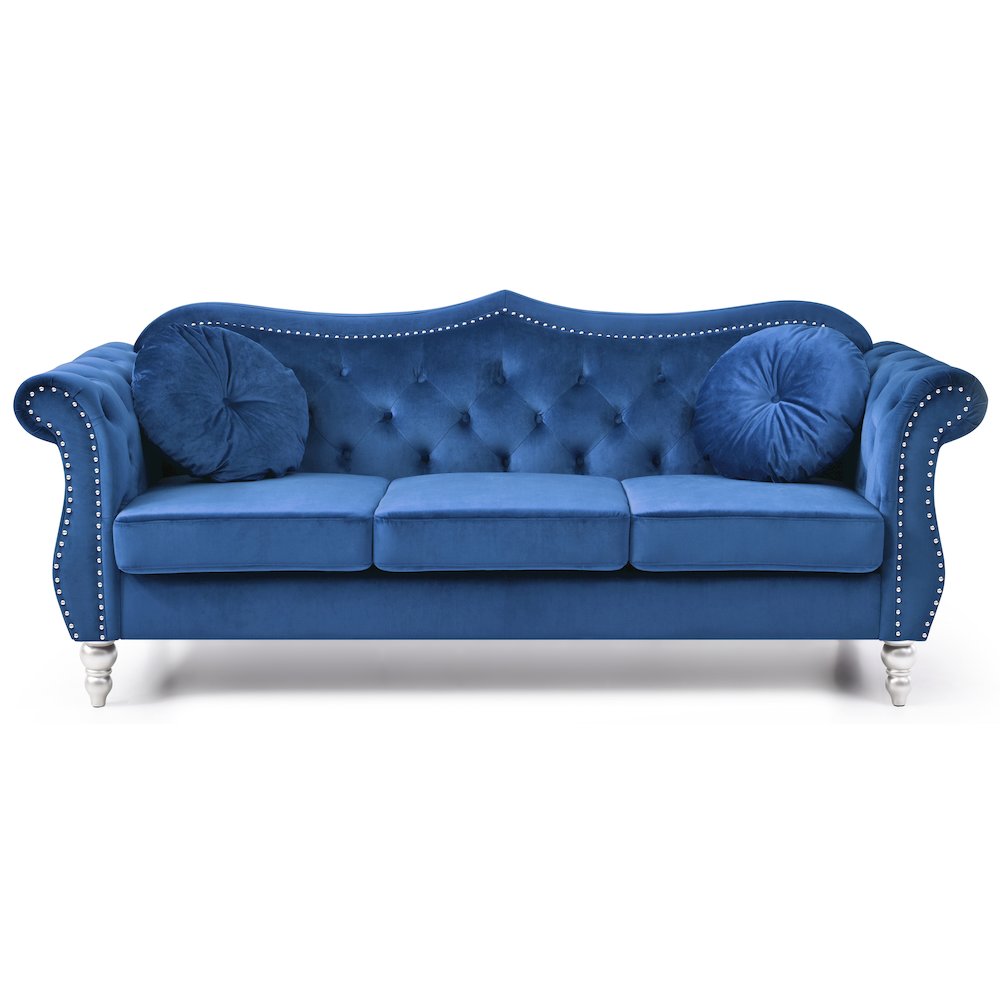 Glory Furniture Hollywood Sofa in Navy Blue Color. Picture 2