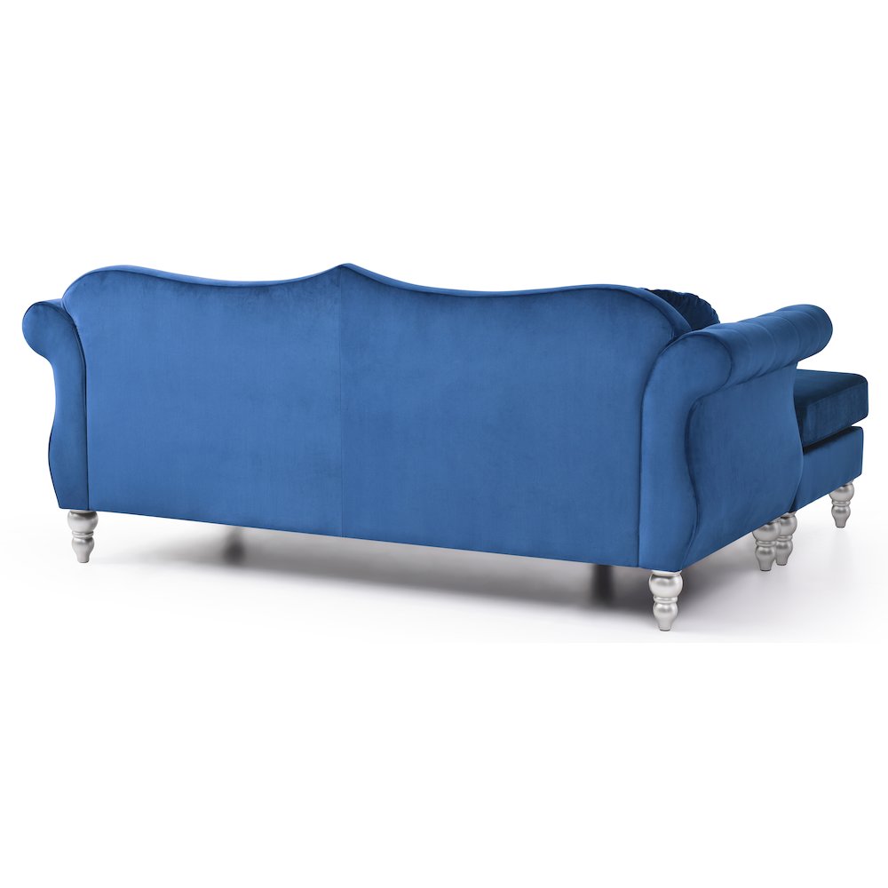 Glory Furniture Hollywood Sofa Chaise in Navy Blue Color. Picture 4