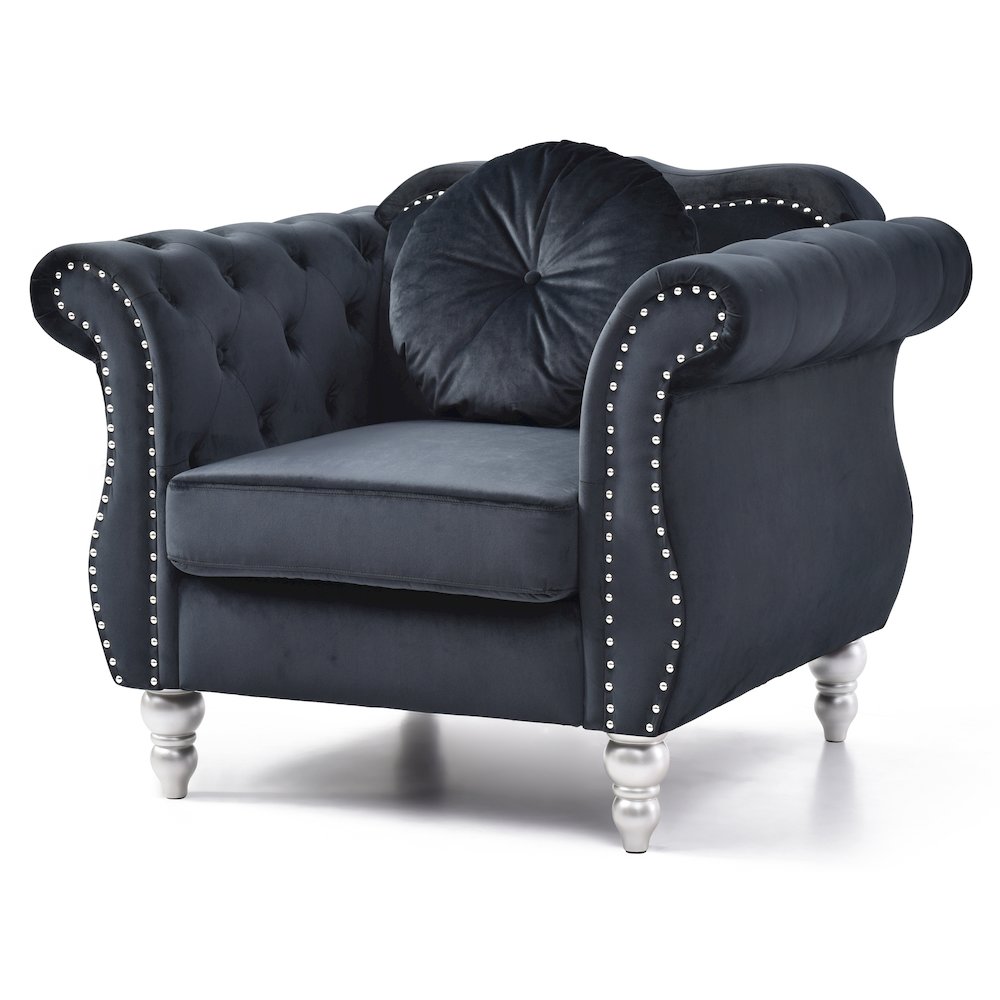 Glory Furniture Hollywood Accent Chair in Black Color. Picture 1