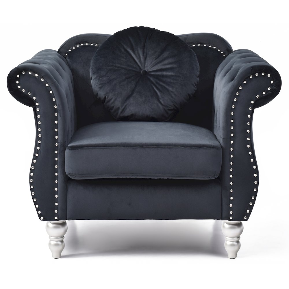Glory Furniture Hollywood Accent Chair in Black Color. Picture 2