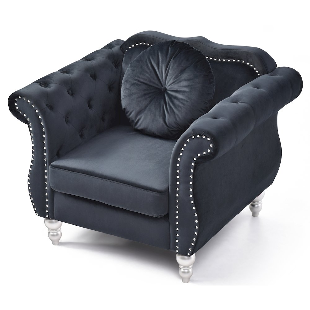 Glory Furniture Hollywood Accent Chair in Black Color. Picture 3