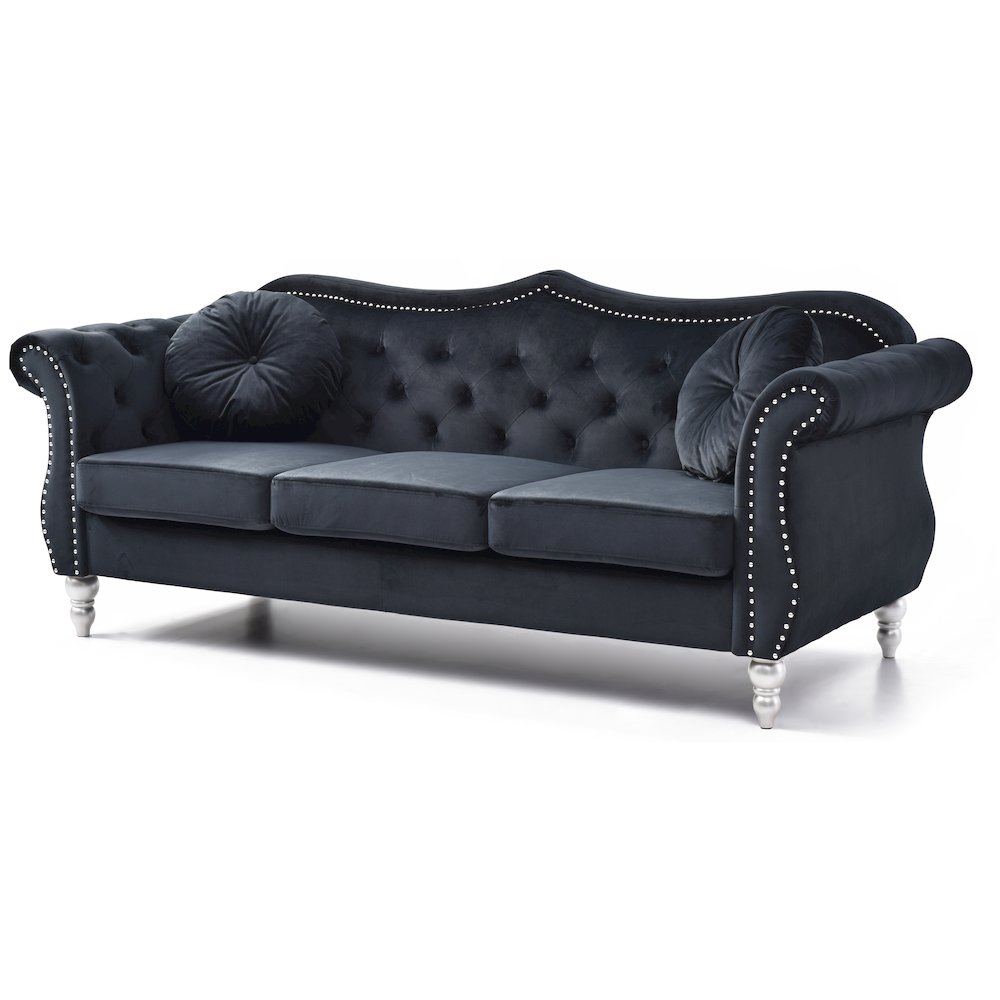Glory Furniture Hollywood Sofa in Black Color. Picture 1