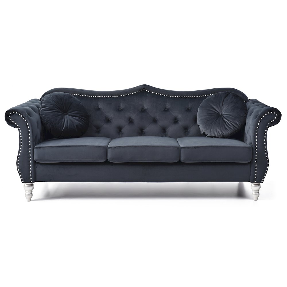 Glory Furniture Hollywood Sofa in Black Color. Picture 2