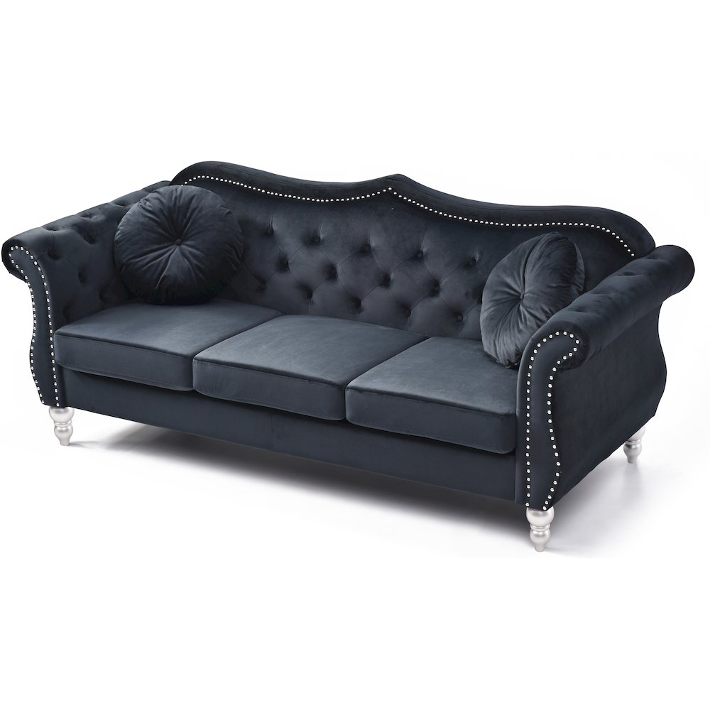 Glory Furniture Hollywood Sofa in Black Color. Picture 3