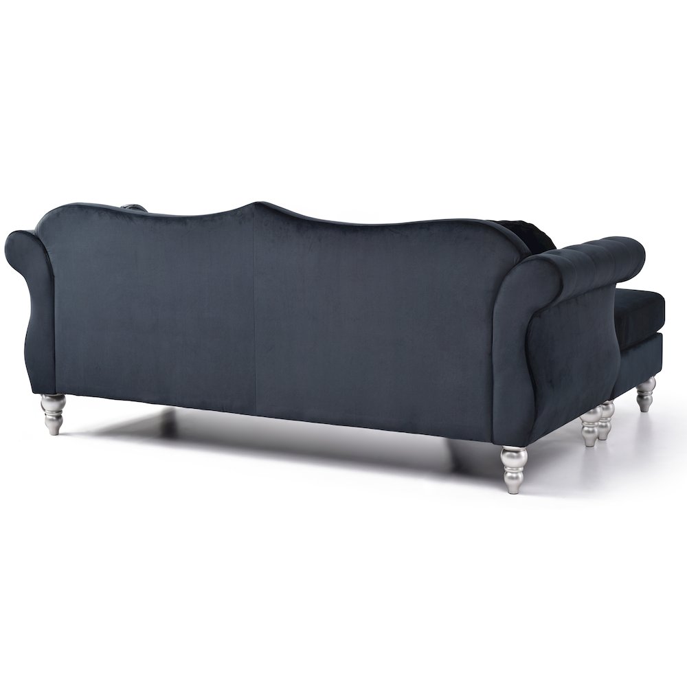 Glory Furniture Hollywood Sofa Chaise in Black Color. Picture 4