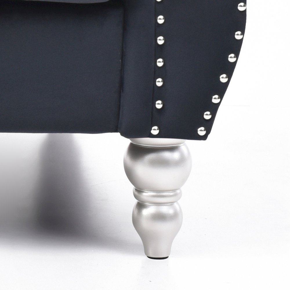 Glory Furniture Hollywood Sofa Chaise in Black Color. Picture 5