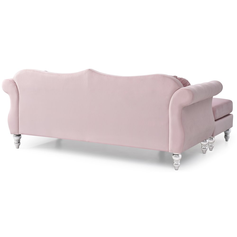 Glory Furniture Hollywood Sofa Chaise in Pink Color. Picture 4