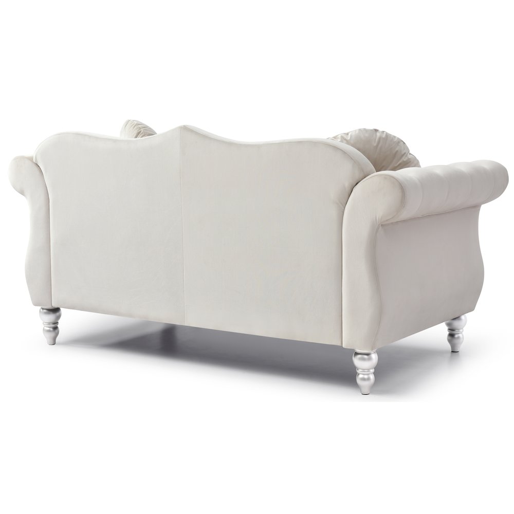 Glory Furniture Hollywood Loveseat in Ivory Color. Picture 4