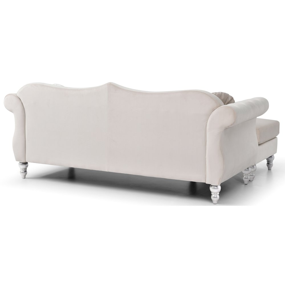 Glory Furniture Hollywood Sofa Chaise in Ivory Color. Picture 4