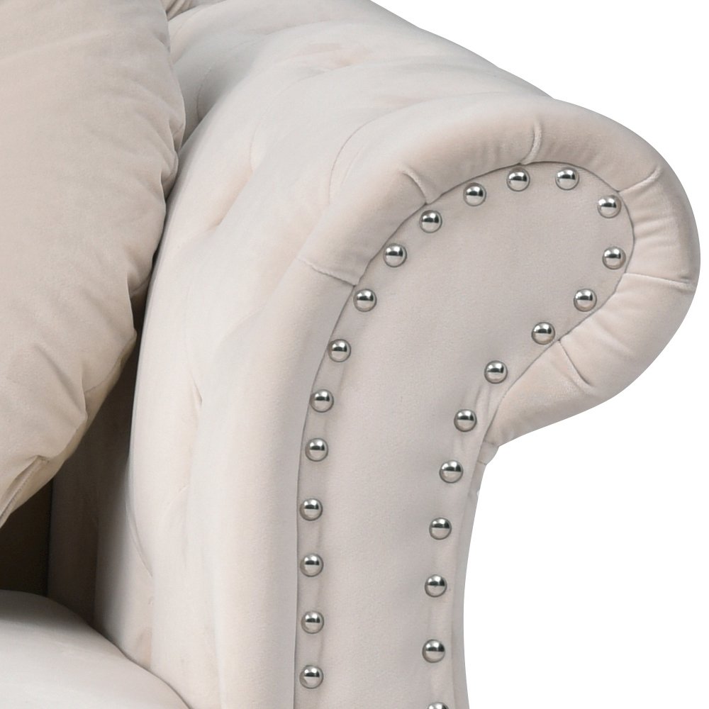 Glory Furniture Hollywood Sofa Chaise in Ivory Color. Picture 5