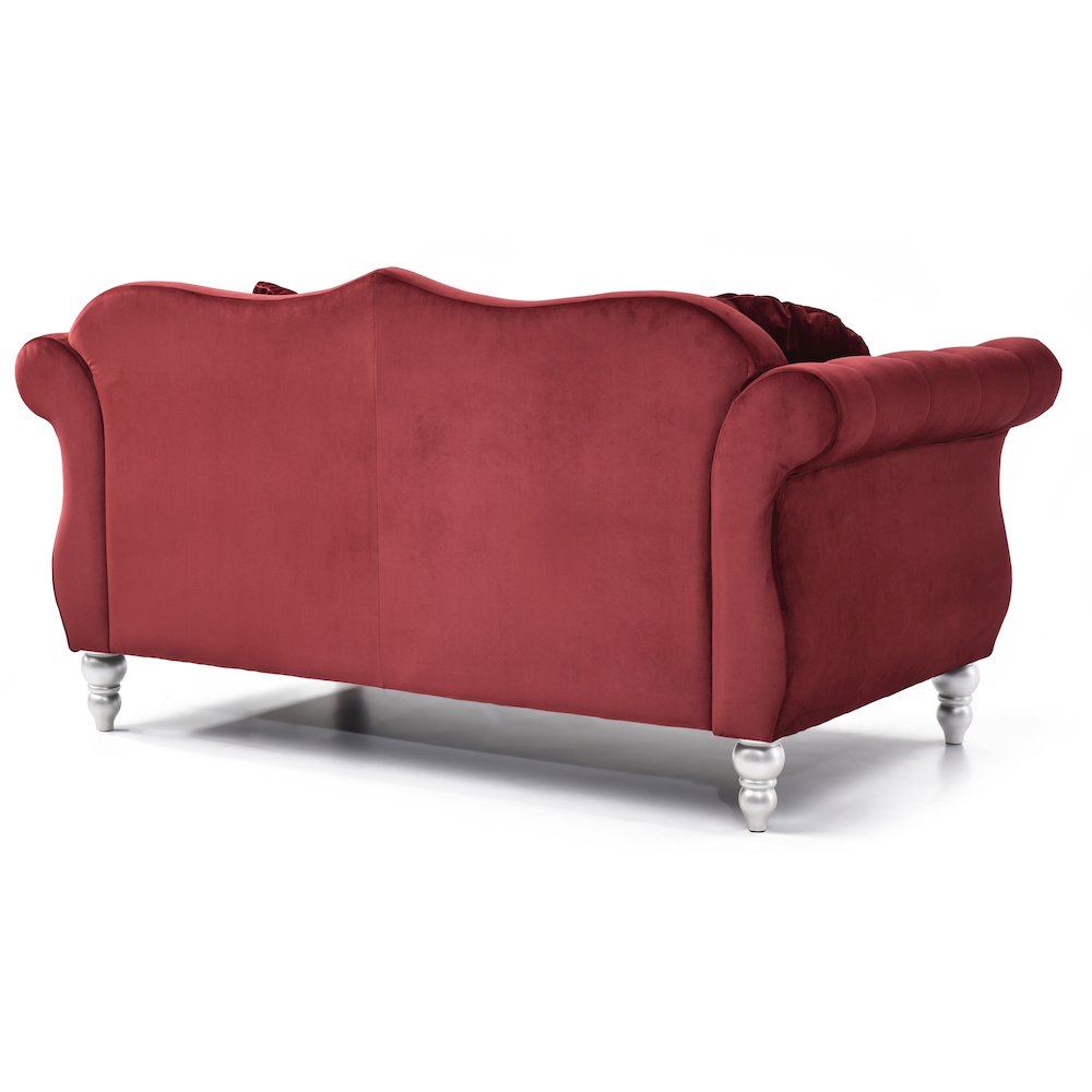 Glory Furniture Hollywood Loveseat in Burgundy Color. Picture 4