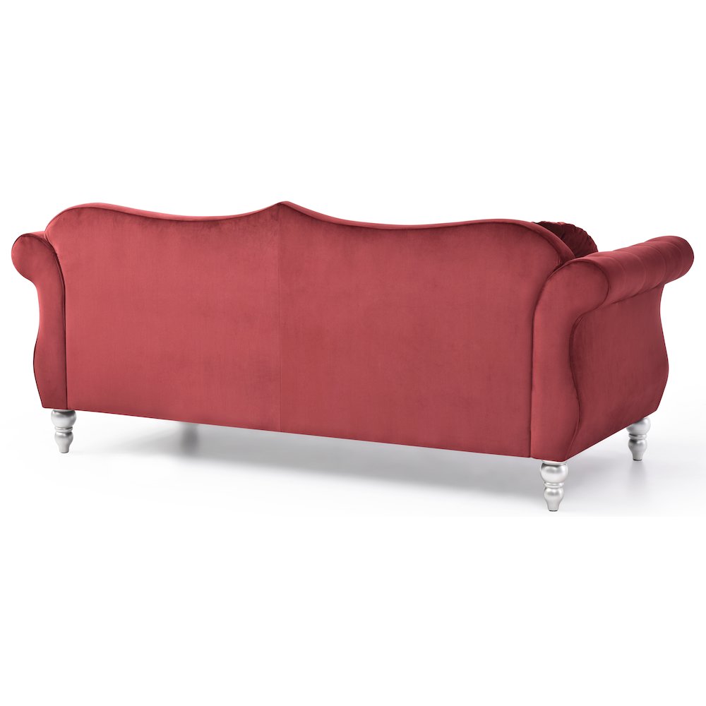 Glory Furniture Hollywood Sofa in Burgundy Color. Picture 4